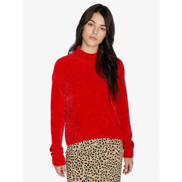 SANCTUARY Red Mandarin Mock Neck Sweater - Picture 2 of 2